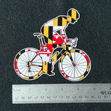 Maryland Flag Bicycle with Rider Decal