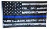 American Flag Distressed Thin Blue Line 3x5 Flag