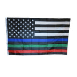 American Flag Thin Blue Green Red Line 3x5 Flag