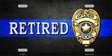 Thin Blue Line Retired License Plate