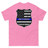 Thin Blue Line Police Badge Retired T-Shirt
