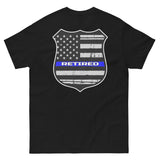 Thin Blue Line Police Badge Retired T-Shirt