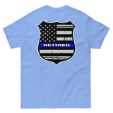 Thin Blue Line Police Badge Retired T-Shirt