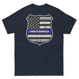 Thin Blue Line Police Badge Retired T-Shirt