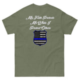 Faith Protects Me Thin Blue Line T-Shirt