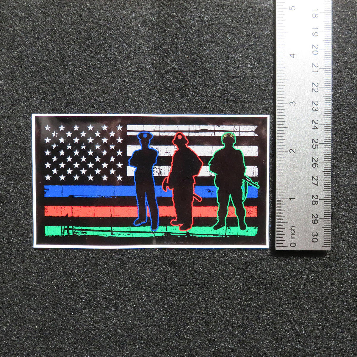 Project Thin Line Thin Blue Red Line American Subdued Flag Decal - USA Police Fire Support Sticker
