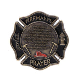 Thin Red Line Maltese Cross Fireman's Prayer Coin