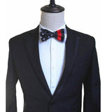 Thin Red Line American Flag Bow Tie with Top