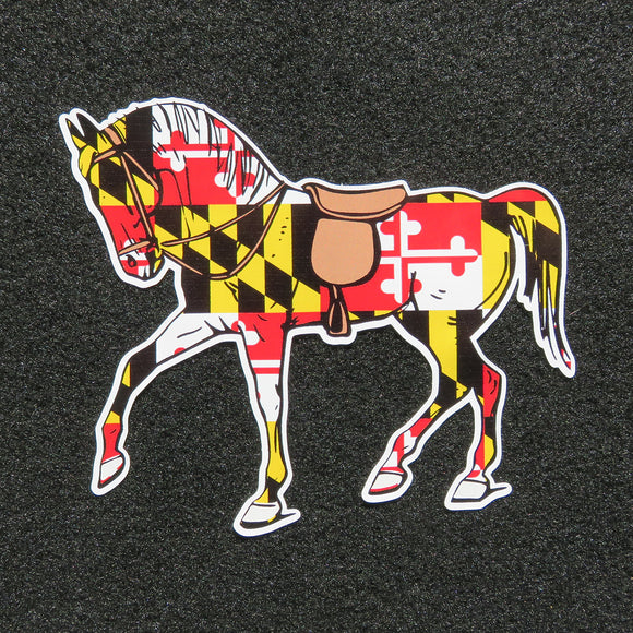 Maryland Flag Horse with Saddle Decal