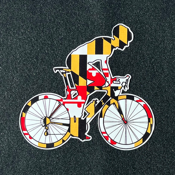 Maryland Flag Bicycle with Rider Decal
