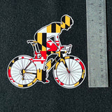 Maryland Flag Bicycle with Rider Decal