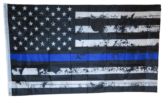American Flag Distressed Thin Blue Line 3x5 Flag