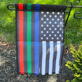 American Flag Thin Blue Red Green Line Garden Flag