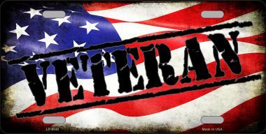 American Flag Veteran License Plate
