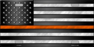 American Flag Thin Orange Line License Plate