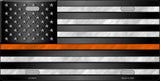 American Flag Thin Orange Line License Plate