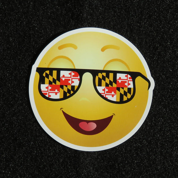 Maryland Flag Sunglasses Smiley Emoji Magnet