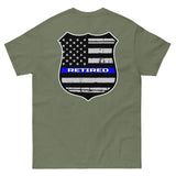 Thin Blue Line Police Badge Retired T-Shirt