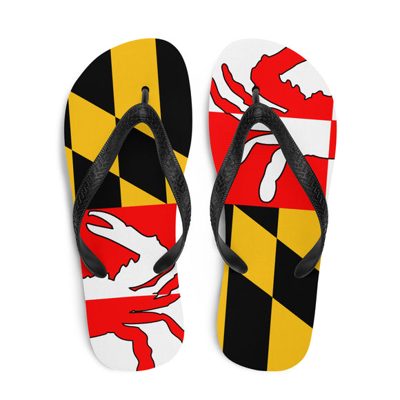 Maryland Crab Flag Flip-Flops