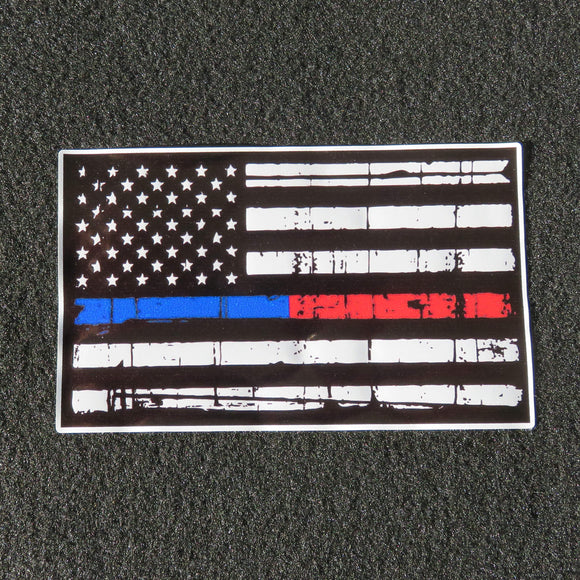 American Flag Thin Blue Line Thin Red Line Vinyl Decal 1