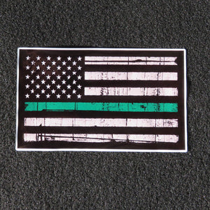 American Flag Thin Green Line Vinyl Decal 1