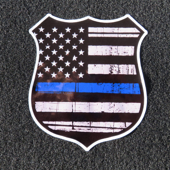 Thin Blue Line Police Badge Vinyl Decal 1
