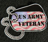 US Army Dog Tag Veteran Vinyl Decal
