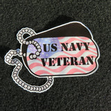 US Navy Dog Tag Veteran Vinyl Decal