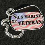 US Marine Dog Tag Veteran Vinyl Decal