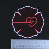 Firefighter Maltese Cross Thin Red Line Heart Vinyl Decal 2