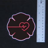 Firefighter Maltese Cross Thin Red Line Heart Vinyl Decal 3