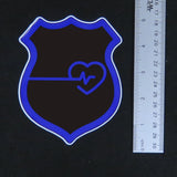 Police Badge Thin Blue Line Heart Vinyl Decal 3