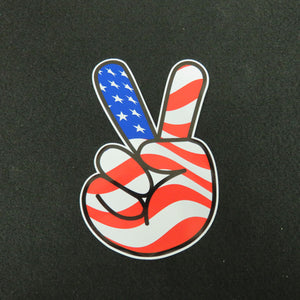 American Flag Hand Peace Sign Vinyl Decal 1