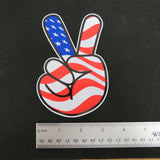 American Flag Hand Peace Sign Vinyl Decal 2