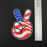 American Flag Hand Peace Sign Vinyl Decal 3
