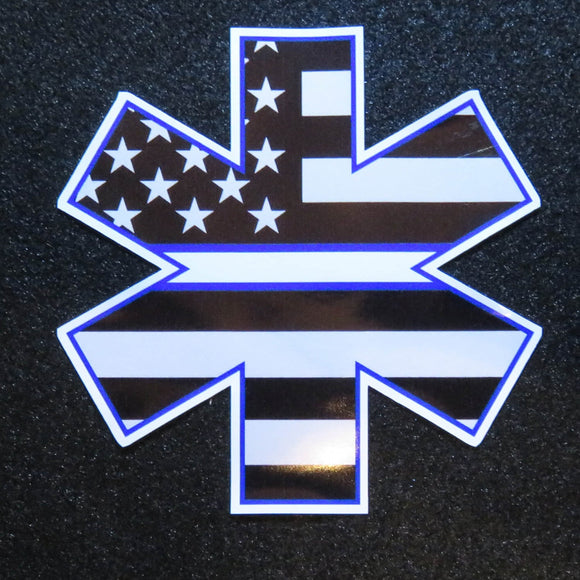 EMS Star of Life Thin White Line Vinyl Decal 1