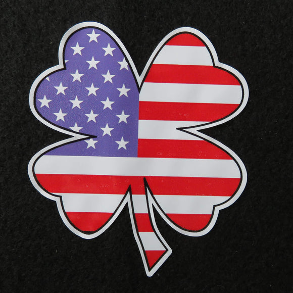 America Flag Four Leaf Clover Vinyl Decal 1