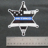 Police Sheriffs Badge Thin Blue Line Retired Vinyl Decal 2