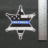 Police Sheriffs Badge Thin Blue Line Retired Vinyl Decal 3