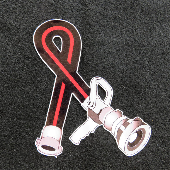 Firefighter Fire Hose Thin Red Line Ribbon Vinyl Decal 1