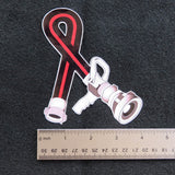 Firefighter Fire Hose Thin Red Line Ribbon Vinyl Decal 2