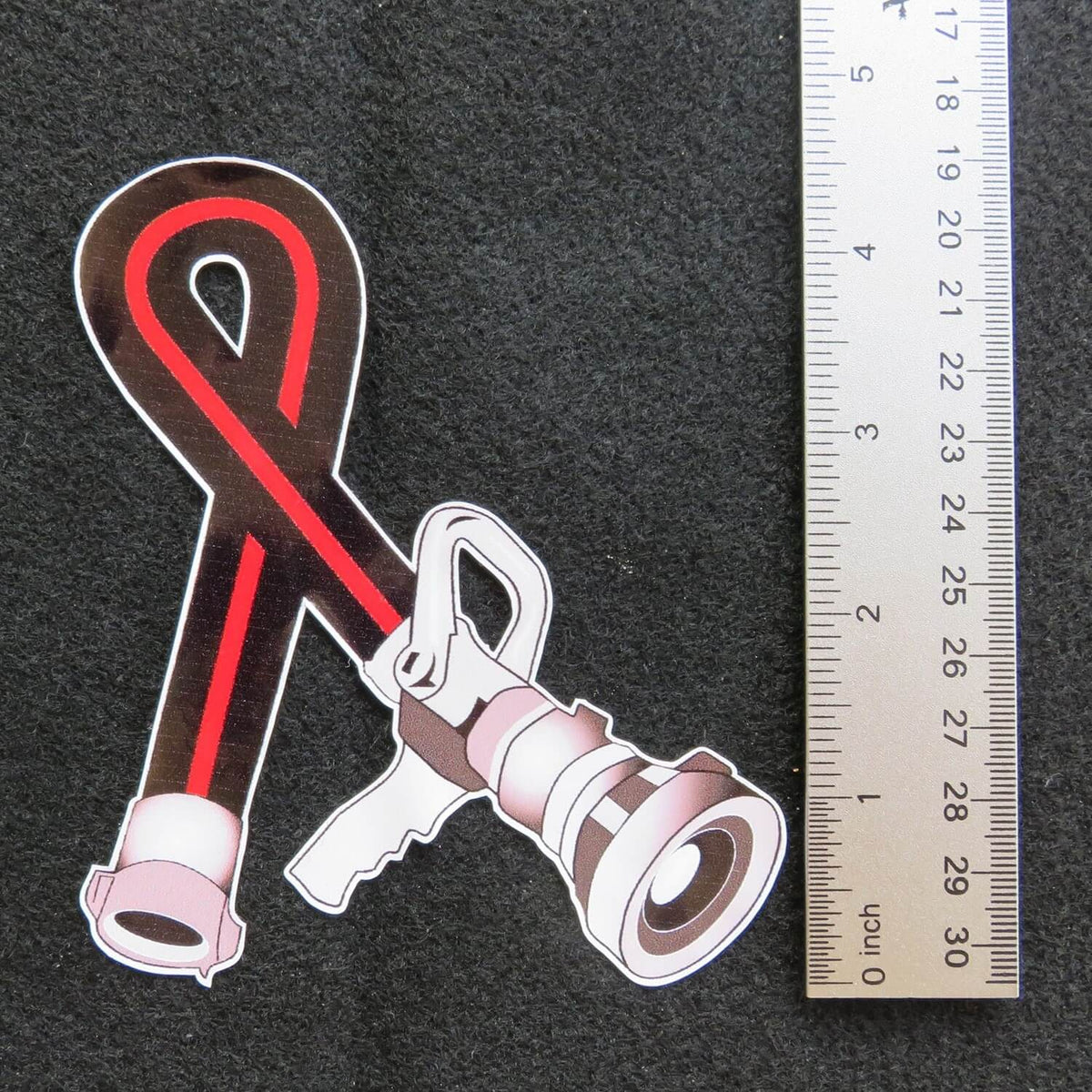 Firefighter Fire Hose Thin Red Line Ribbon Vinyl Decal – MCE Designs LLC