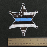Police Sheriffs Badge Thin Blue Line Vinyl Decal 2