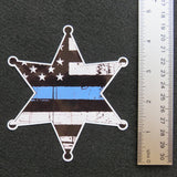 Police Sheriffs Badge Thin Blue Line Vinyl Decal 3