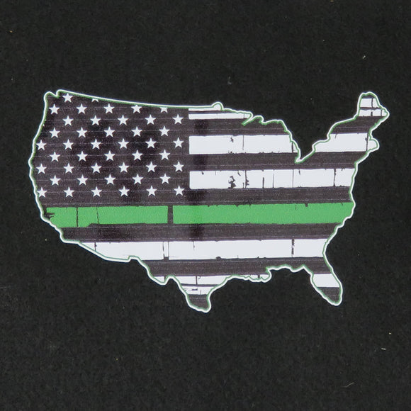 Thin Green Line America Outline Vinyl Decal 1
