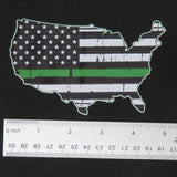 Thin Green Line America Outline Vinyl Decal 2
