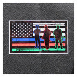 American Flag Thin Blue Red Green Line Silhouette Vinyl Decal 1