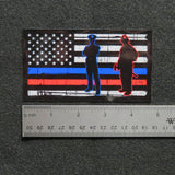 American Flag Thin Blue Red Line Silhouette Vinyl Decal 2