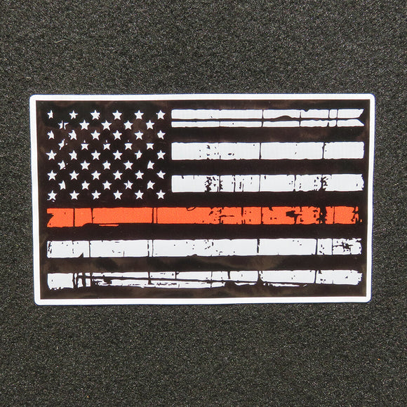 American Flag Thin Orange Line Vinyl Decal 1