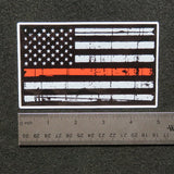 American Flag Thin Orange Line Vinyl Decal 2